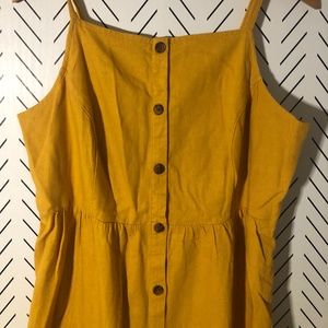 Mustard Yellow Sleeveless Dress - Size L - Good Condition